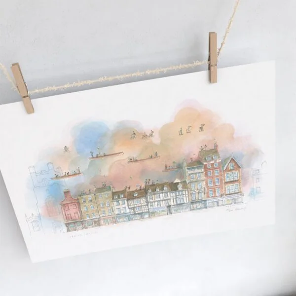 Limited Edition Print of King's Parade in Cambridge 