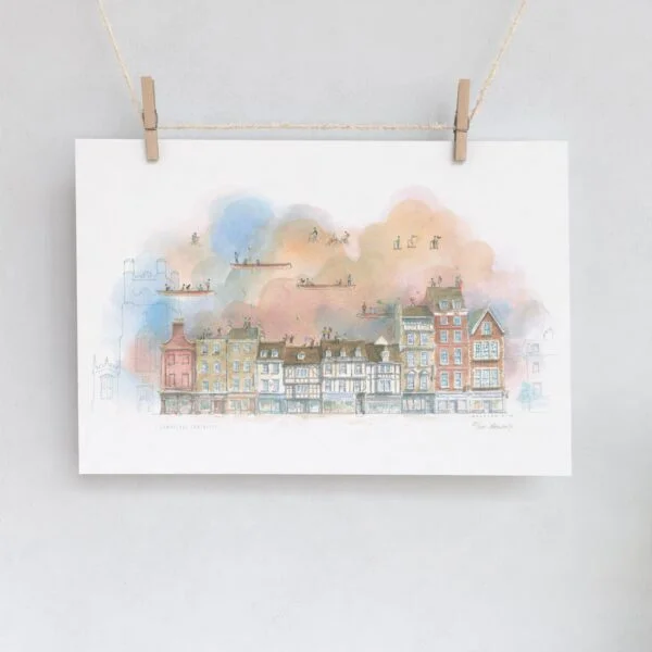Limited Edition Print of King's Parade in Cambridge 
