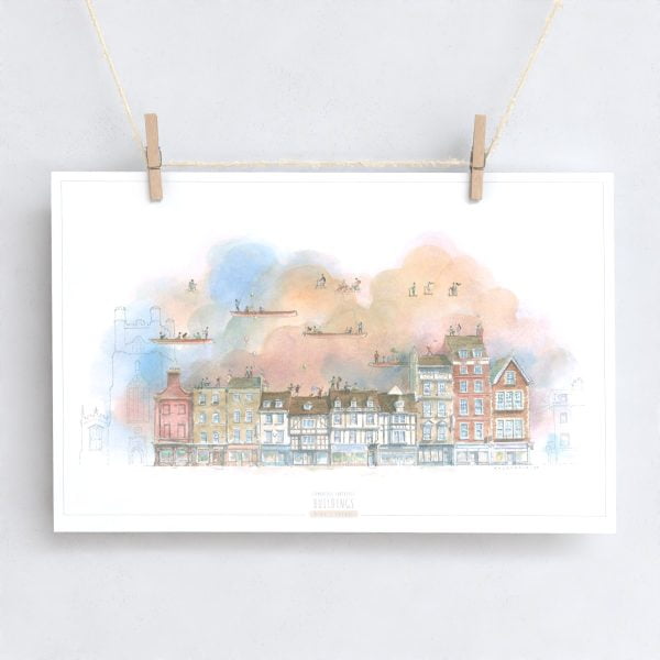 Limited Edition Print of King's Parade in Cambridge 