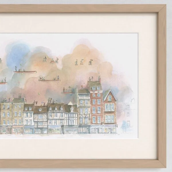 Watercolour Painting of King's Parade in Cambridge 