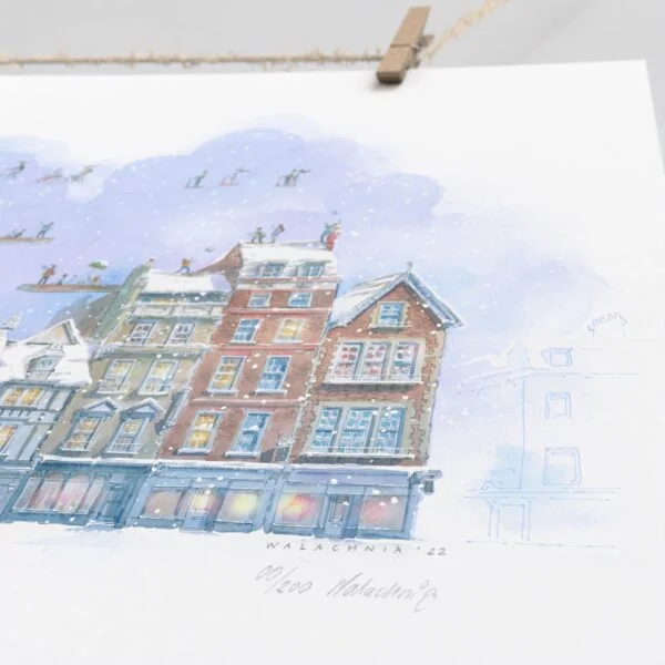 Limited (Christmas and Winter Edition) Print of King's Parade in Cambridge 