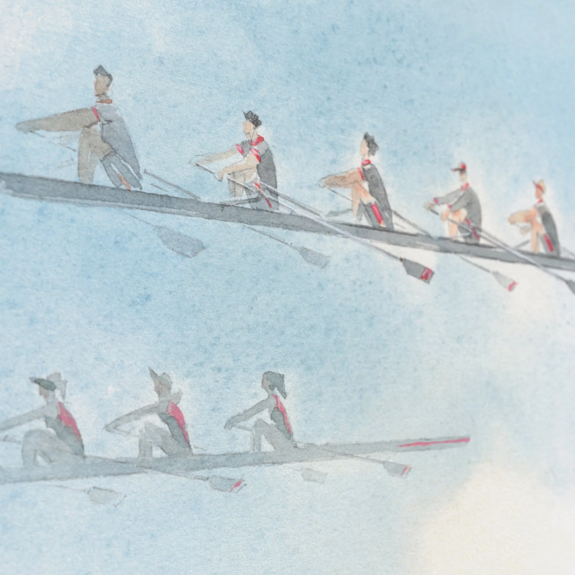 rowboats of Jesus College in Cambridge