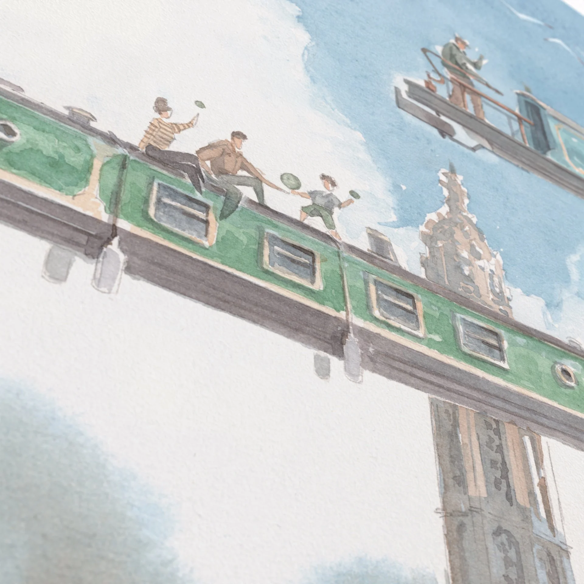 Watercolour Detail of King's College Chapel in Cambridge