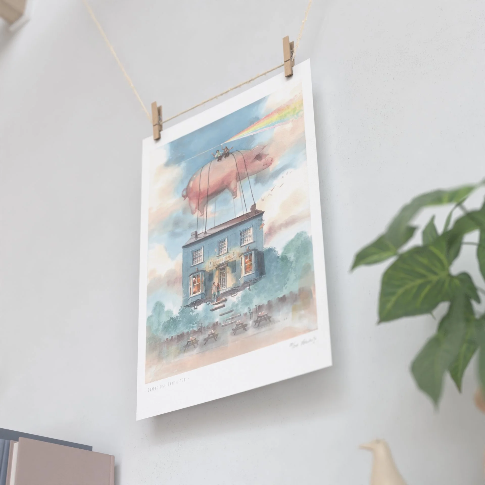 The Flying Pig Pub in Cambridge - limited edition print