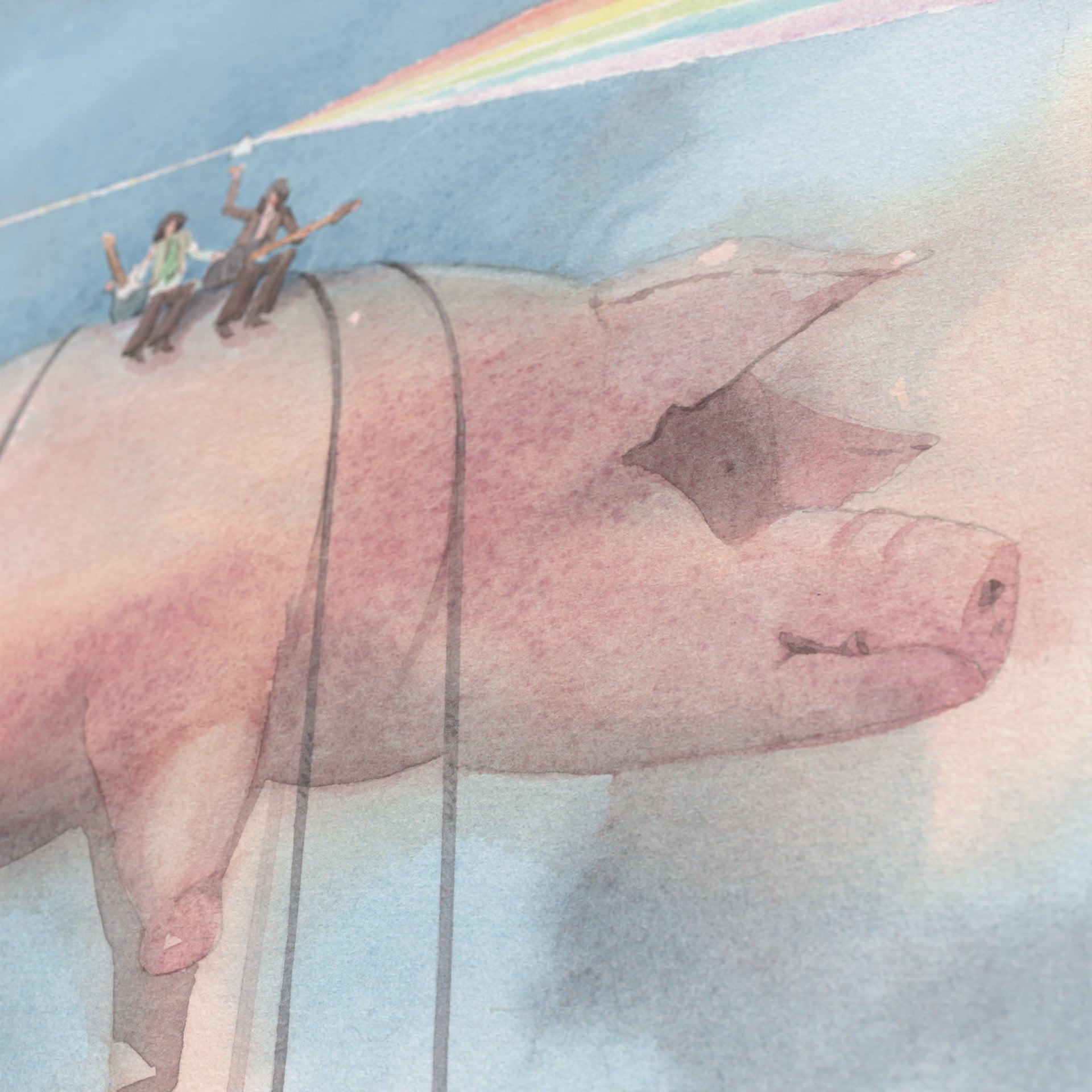 The Flying Pig Pub in Cambridge - limited edition print Syd Barret and David Gilmour