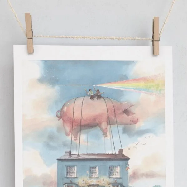 The Flying Pig Pub in Cambridge - limited edition print