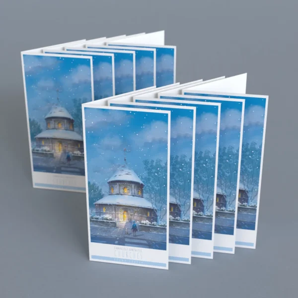 Round Church in Cambridge - Christmas Greeting Card Set - Image 5