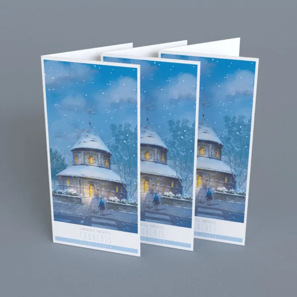 Round Church in Cambridge - Christmas Greeting Card Set - Image 3